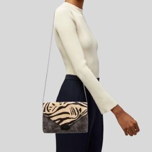 LOEFFLER RANDALL “Animal Print” Pony Hair Crossbody Clutch Handbag